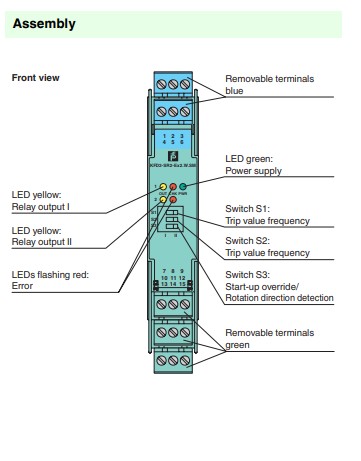 Standstill and Rotational Direction Monitor KFD2-SR2-Ex2.W.SM Intrinsic Safety Barriers Isolated Barriers K-System Frequency Con