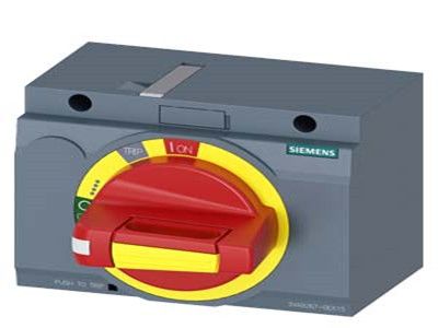 SIEMENS  3VA9267-0EK15 front mounted rotary operator emergency-off IEC IP30/40 accessory for: 3VA2 100/160/250