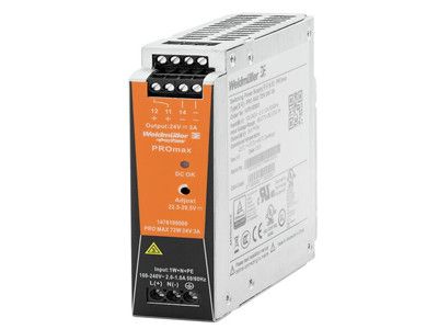 Weidmuller 1478100000 Power supply, switch-mode power supply unit, 24 V , PRO MAX 72W 24V 3A , New & Original with very competitive price and One year Warranty